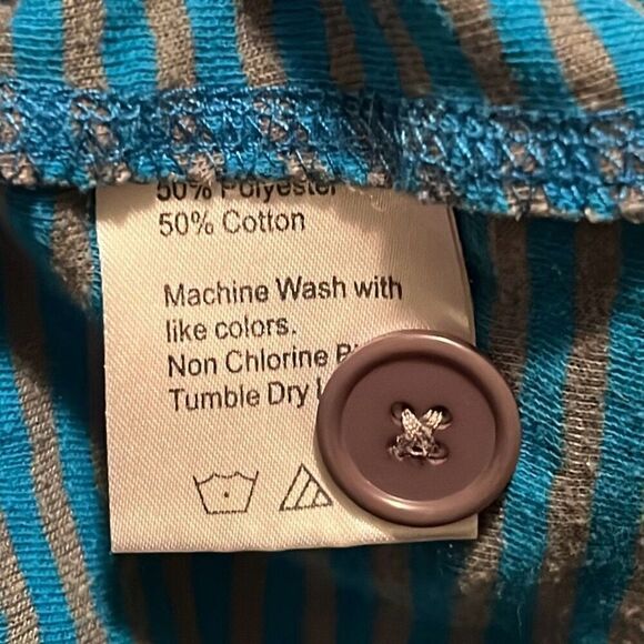 Kavu Women's Gray & Blue Polka Dot Button Front Pullover Top - Picture 9 of 9